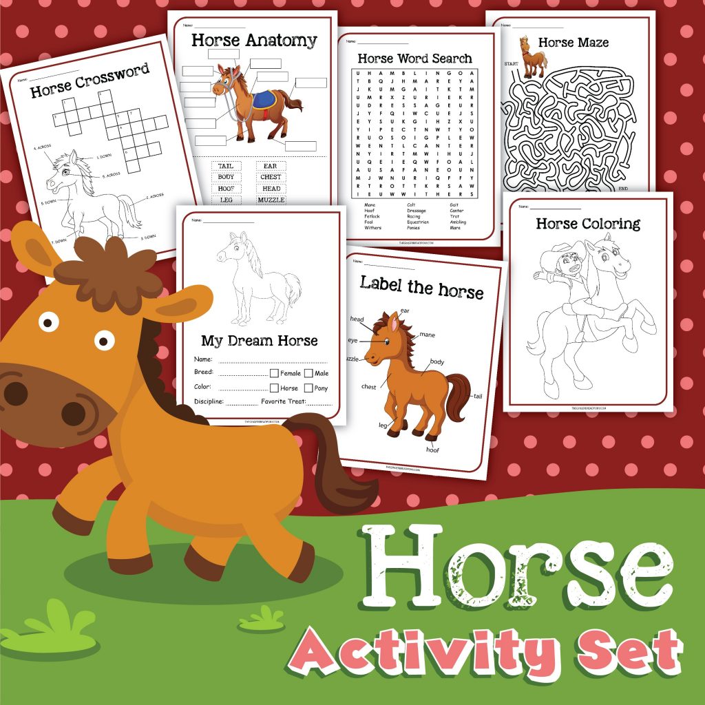 horse activity set printable