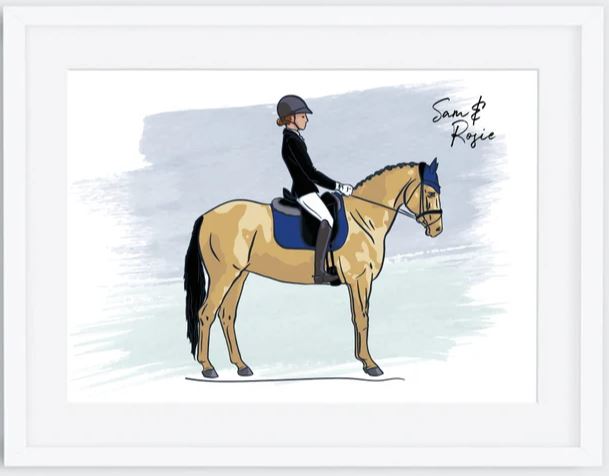 Digital Personalized Horse and Rider Print CutlerCreative