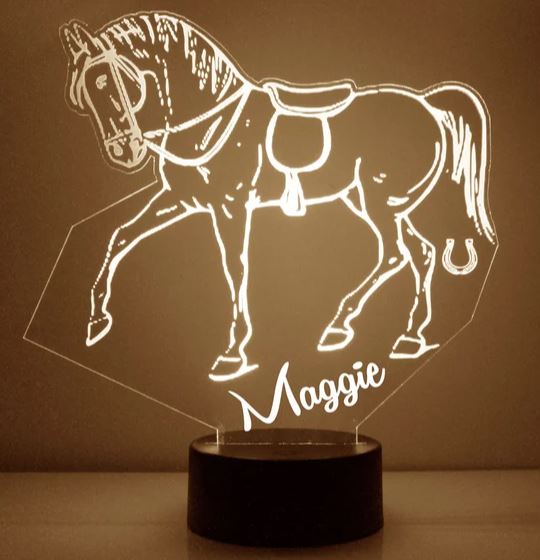 Personalized Horse Night Light from Mirror Magic Gifts
