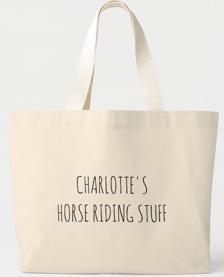 horse riding stuff personalized tote