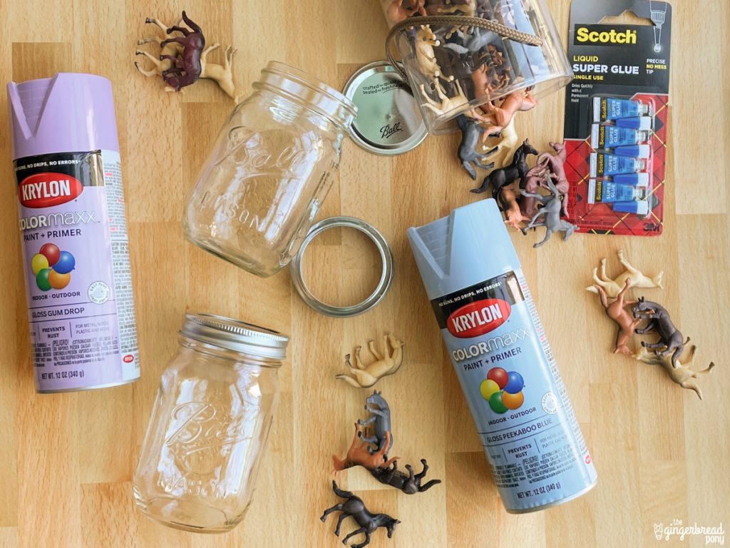 Supplies for Mason Jar Horse Toppers