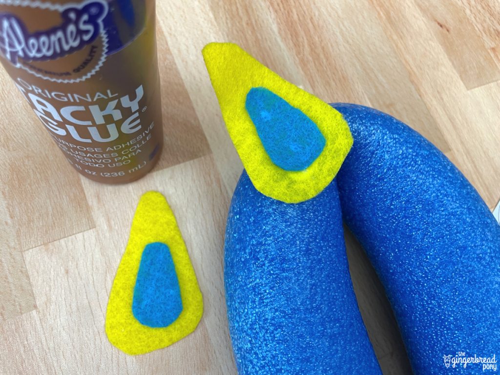 Glueing ear to pool noodle