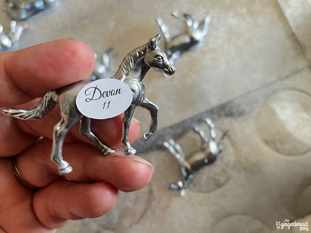 Name tag on horse