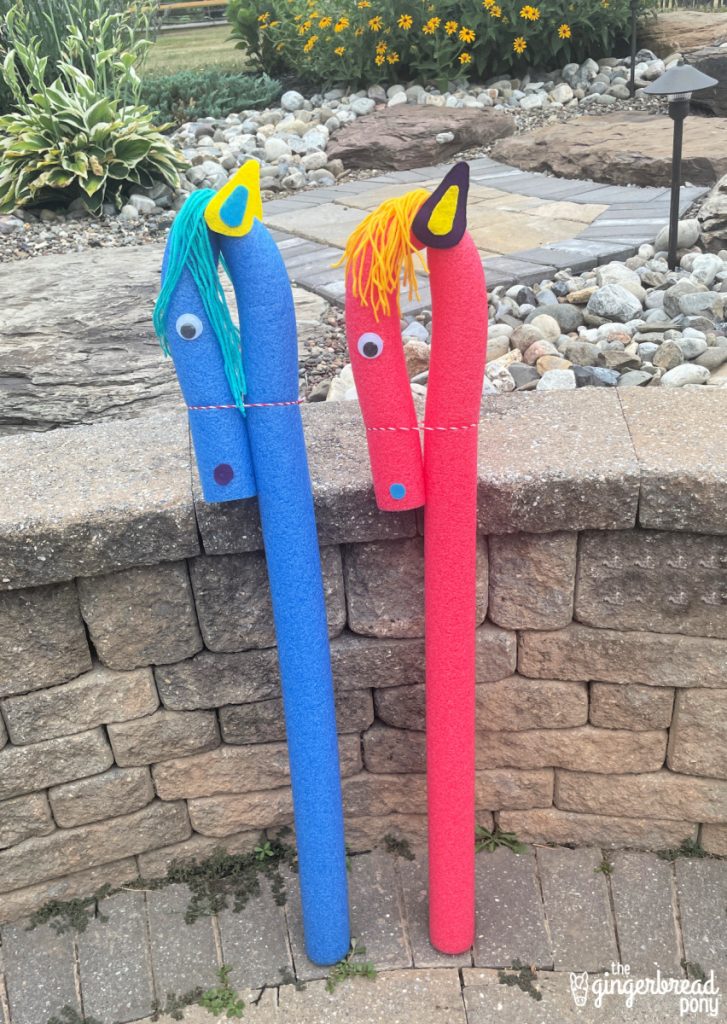 Red Blue Pool Noodle Stick Horses