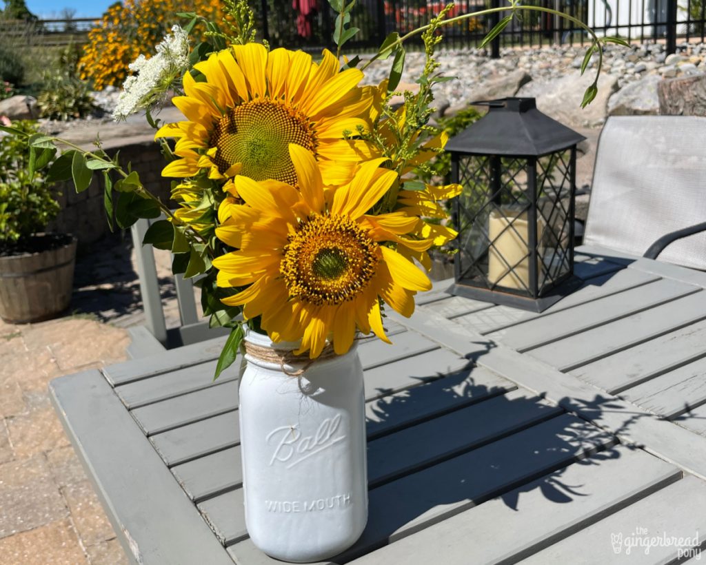 Finished Sunflower Jar