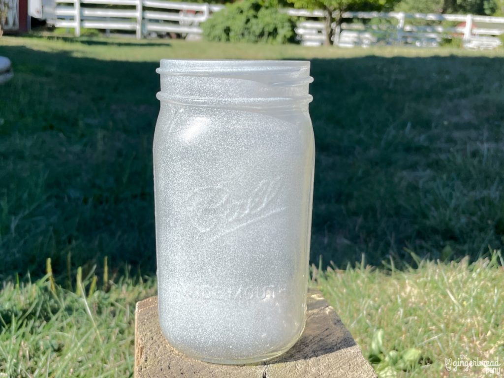 First layer spray paint on jar