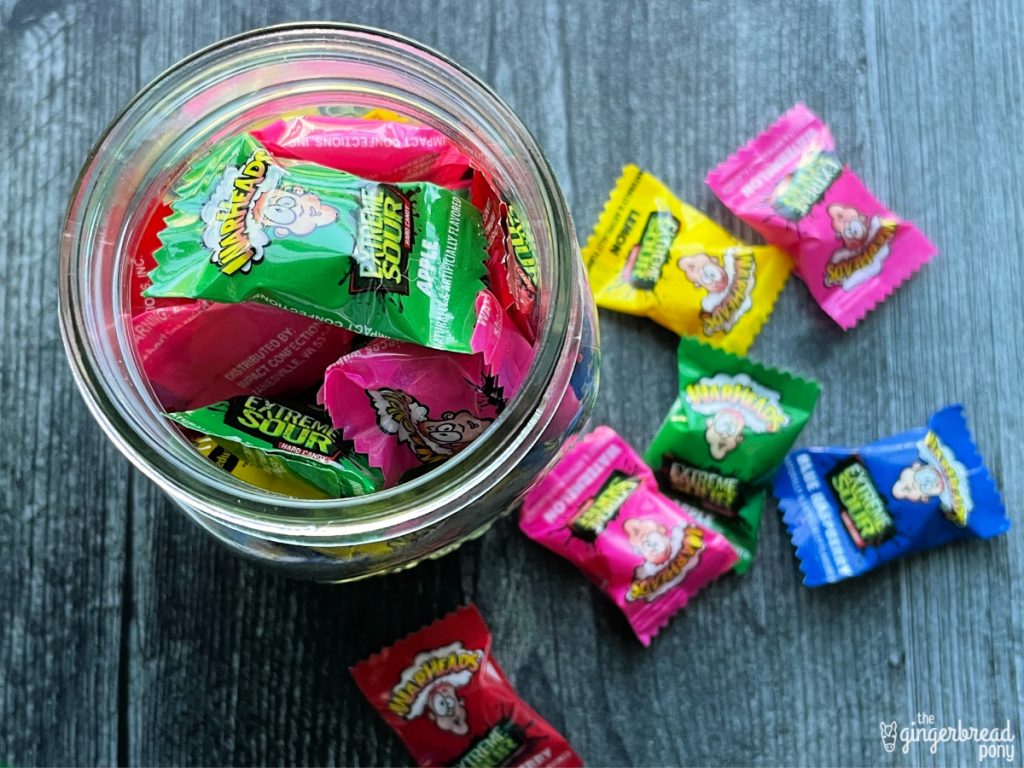 Glass Jar Warheads Candy