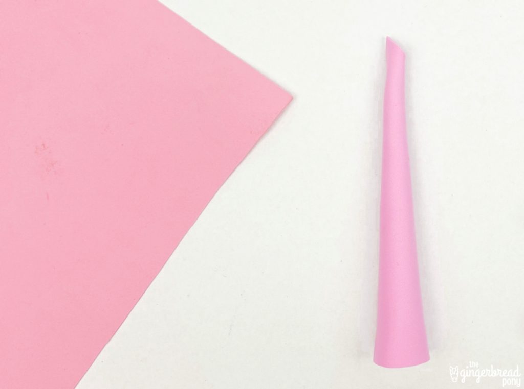Rolled Pink paper unicorn horn