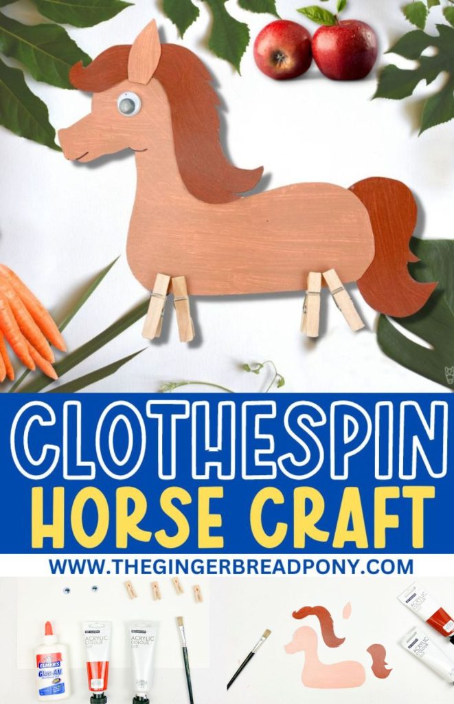 Clothespin Horse Craft PIN