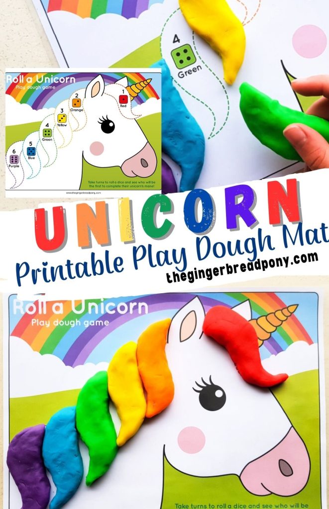 Unicorn Mane Play Dough Mat PIN