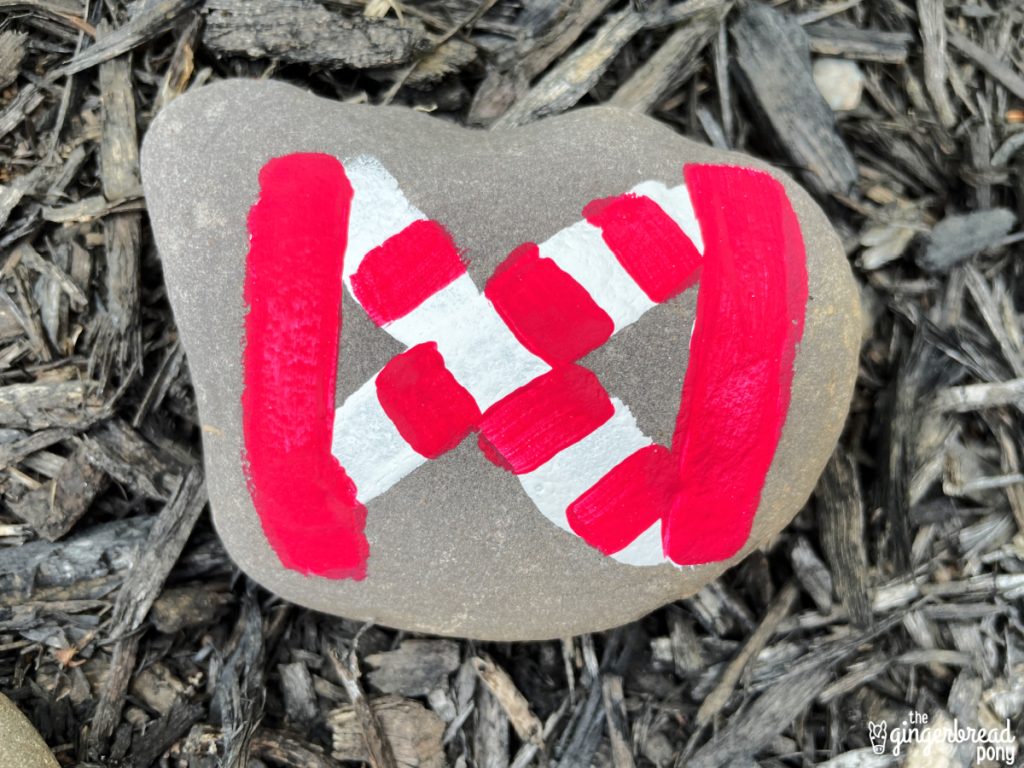 horse jump painted rock