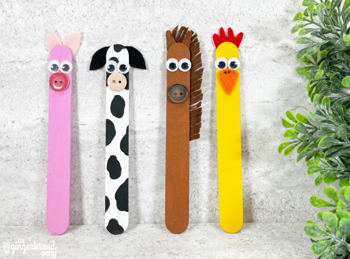 Popsicle Stick Animal Craft (Horse, Pig, Cow, Chicken) - The Gingerbread  Pony
