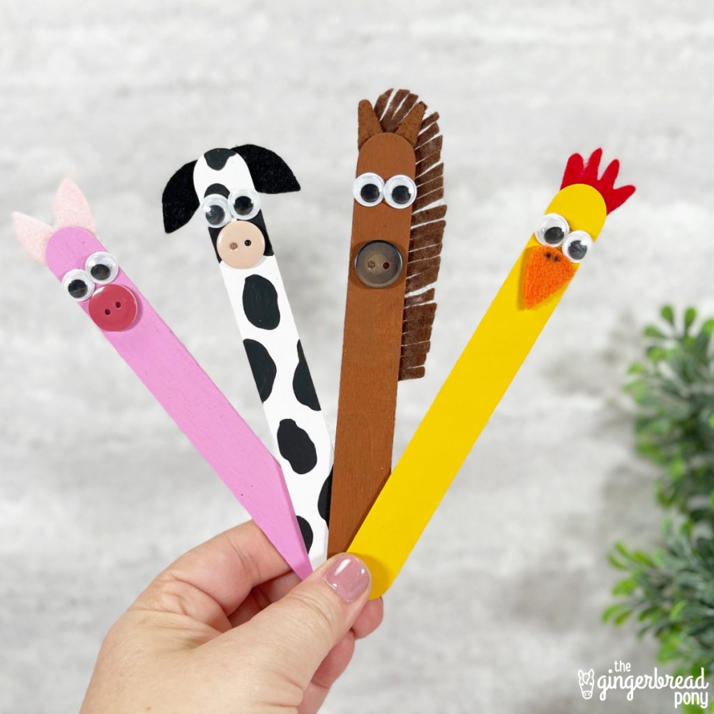 Popsicle Stick Animals in hand SQUARE