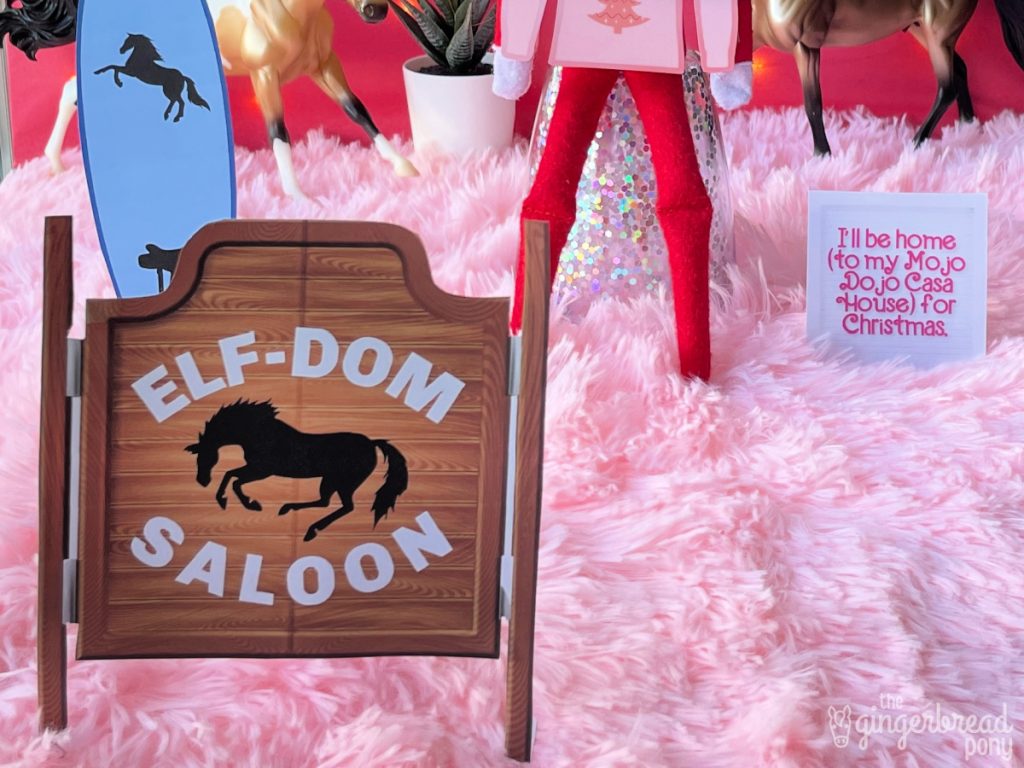 Close up elf dom saloon sign