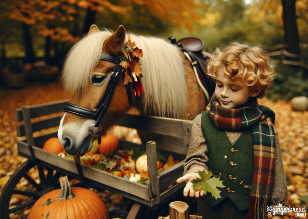 Boy with Pony in Autumn